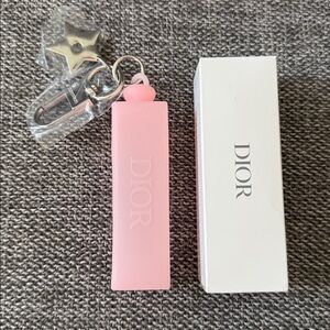 Dior Addict Lip Gloss Star Key Chain Pink Silicone New Authentic